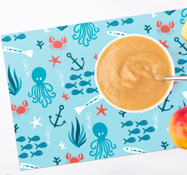 Tischset kinder mit bunten meeresbewohnern - TenStickers