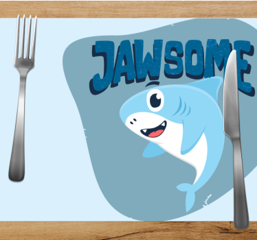 Tischset kinder mit fröhlichem haifisch-motiv - TenStickers