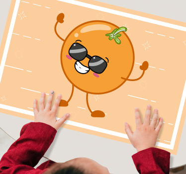 Tischset kinder mit fröhlichem orangefarbenen charakter - TenStickers