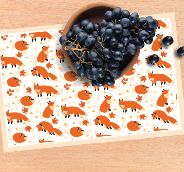 Tischset kinder mit fröhlichen fuchs-mustern - TenStickers
