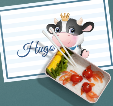 Tischset kinder mit kuh charakter illustration - TenStickers