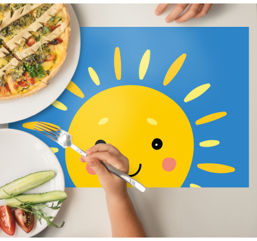 Tischset kinder mit lächelndem sonnengesicht - TenStickers