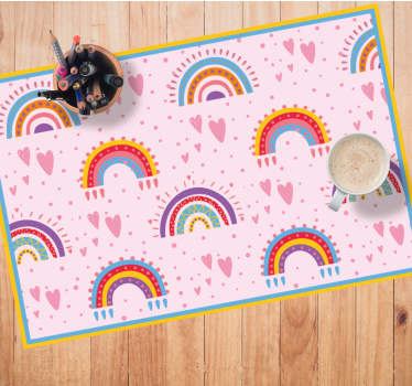 Tischset kinder mit lebhaften regenbogenmotiven - TenStickers