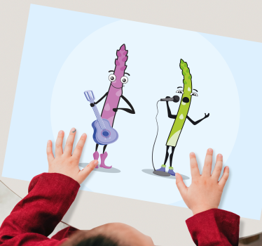 Tischset kinder mit musikalischen gemüsefiguren - TenStickers