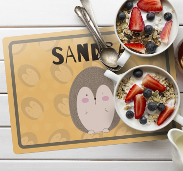Tischset kinder mit niedlichem igelmotiv - TenStickers