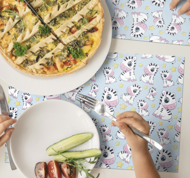 Tischset kinder mit niedlichem zebramotiv - TenStickers