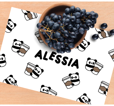 Tischset kinder mit niedlichen panda figuren - TenStickers