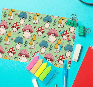 Tischset kinder mit niedlichen pilzfiguren - TenStickers