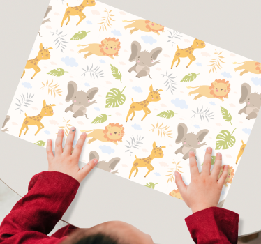 Tischset kinder mit niedlichen tiermotiven - TenStickers