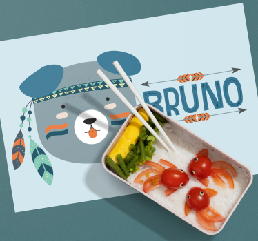 Tischset kinder mit süßem bärenkopf - TenStickers