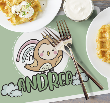 Tischset kinder mit süßem eulenmotiv - TenStickers