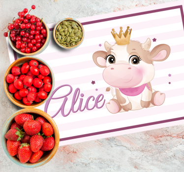 Tischset kinder mit süßem kuh-charakter - TenStickers