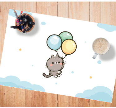Tischset kinder mit süßen katzenballons - TenStickers