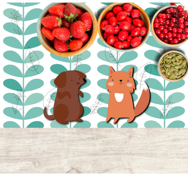 Tischset kinder mit süßen tierfreunden - TenStickers