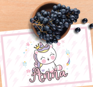 Tischset kinder mit süßer einhorn-illustration - TenStickers