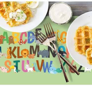 Tischset kinder mit tieralphabet darstellung - TenStickers