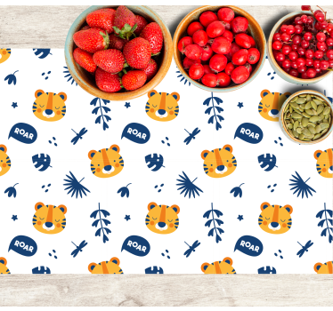 Tischset kinder mit tigerkopf-muster - TenStickers