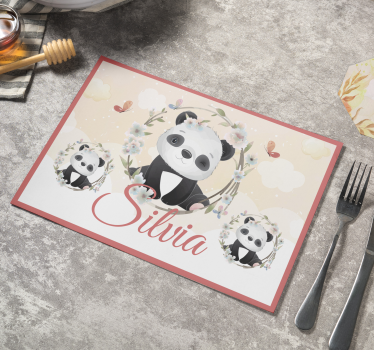 Tischset kinder panda arrangement zauberhaft - TenStickers