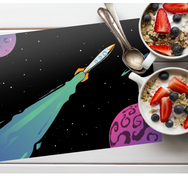 Tischset kinder raketenstart abenteuer - TenStickers