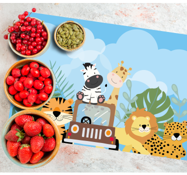 Tischset kinder safari tierwelt - TenStickers