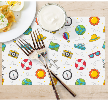 Tischset kinder spielerische reiseelemente - TenStickers