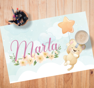 Tischset kinder süßer löwe mit ballon - TenStickers