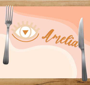 Tischset mit namen augenmotiv personalisierung - TenStickers