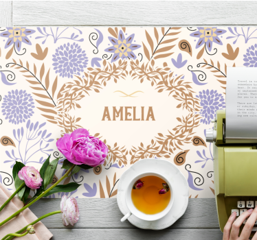 Tischset mit namen blumenmuster tischsets - TenStickers