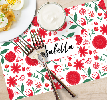 Tischset mit namen florales namenskunstwerk - TenStickers