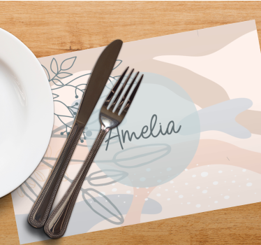 Tischset mit namen im eleganten stil personalisiert - TenStickers