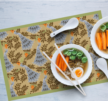 Tischset mit namen im floralen design - TenStickers