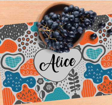 Tischset mit namen im verspielten design - TenStickers