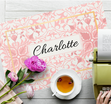 Tischset mit namen individuelles botanisches arrangement - TenStickers