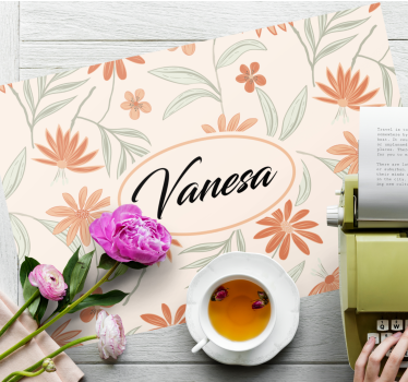 Tischset mit namen individuelles pflanzenarrangement - TenStickers