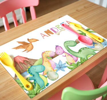 Tischset mit Namen jurassic-szene - TenStickers