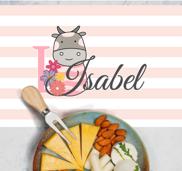 Tischset mit namen kuhmotiv personalisierung - TenStickers