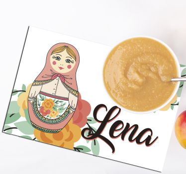Tischset mit namen matroschka puppen illustration - TenStickers