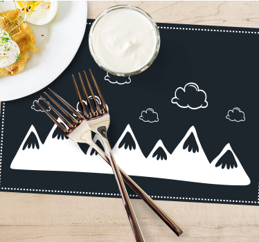Tischset modern bergsilhouette - TenStickers