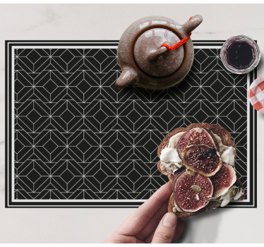 Tischset modern geometrische schwarze oberfläche - TenStickers