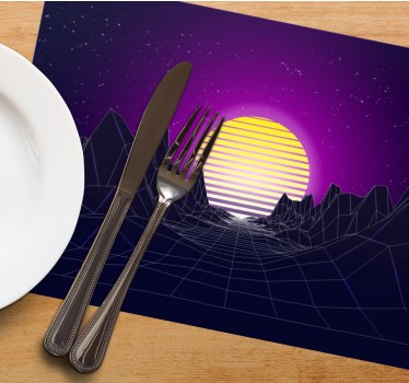 Tischset modern geometrische sonnenuntergangslandschaft - TenStickers