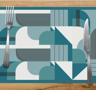 Tischset modern geometrische türkisfarbene muster - TenStickers