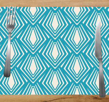 Tischset modern geometrisches blaues muster - TenStickers