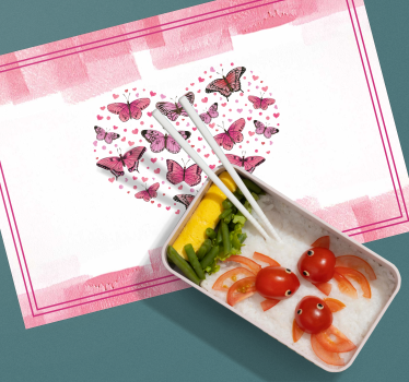 Tischset modern herz schmetterlingsmuster - TenStickers