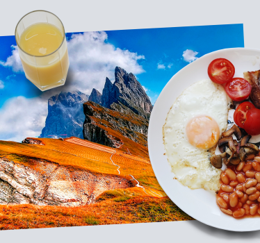 Tischset modern mit bergiger landschaftsansicht - TenStickers