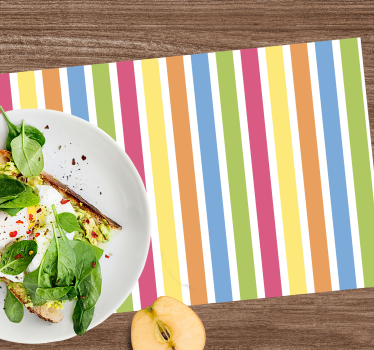 Tischset modern mit buntem streifenhintergrund - TenStickers