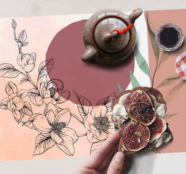 Tischset modern mit floral minimalistischem akzent - TenStickers