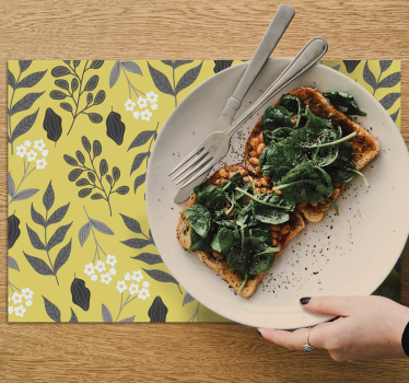 Tischset modern mit floralem gelben motiv - TenStickers