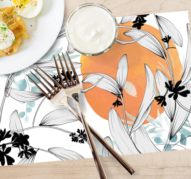 Tischset modern mit floralen akzenten - TenStickers