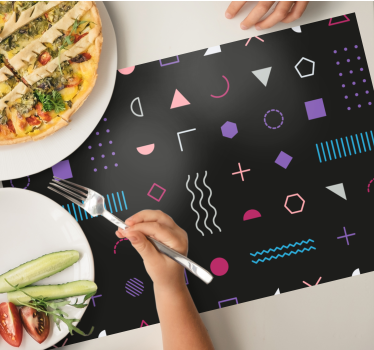 Tischset modern mit geometrischem musterhintergrund - TenStickers