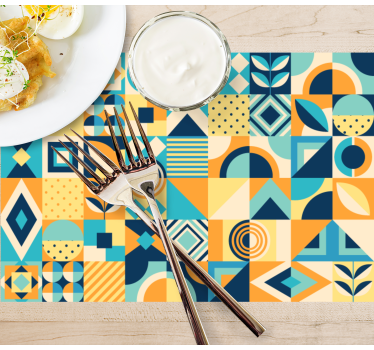 Tischset modern mit geometrischem musterspiel - TenStickers